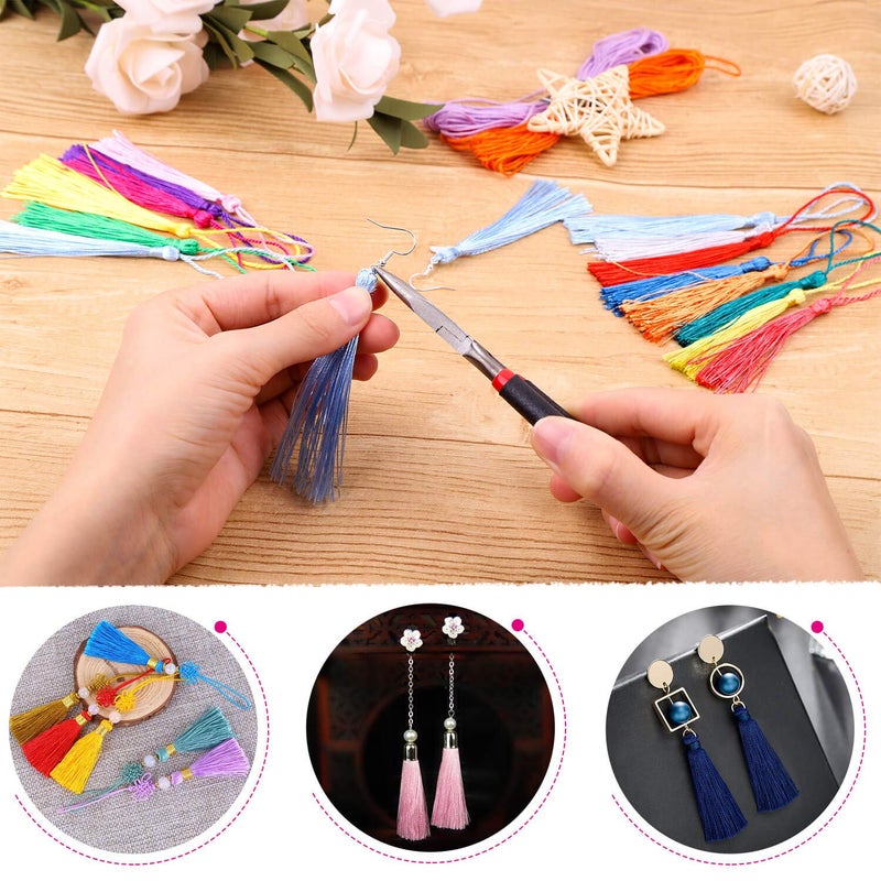 cridoz Tassels, Cridoz 120Pcs Bookmark Tassels Silky Handmade Soft Craft Mini Tassels with Loops for Bookmarks, Crafts and Jewelry Making, 30 Colors - Image 5